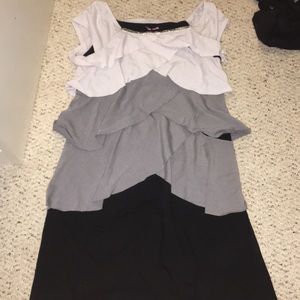 Black grey and white dress